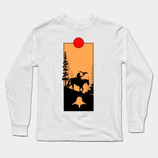 Ape Illustration in hills Long Sleeve T-Shirt